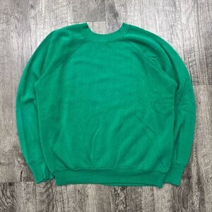 Vintage 80s Pannill Green Blank Raglan Sweatshirt